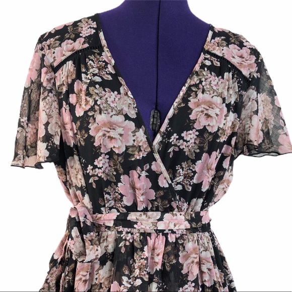 Band of Gypsies Pink Floral Boho Maxi Dress - Picture 4 of 9